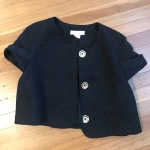 Cropped Short Sleeve Black Jacket